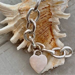 NEW Handcrafted Peruvian Silver Bracelet with Heart Charms